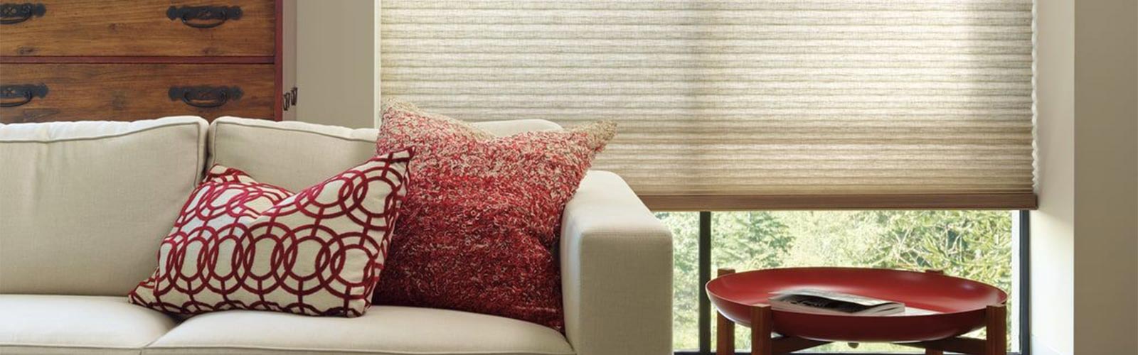 Cellular Shades Installed in Living Room