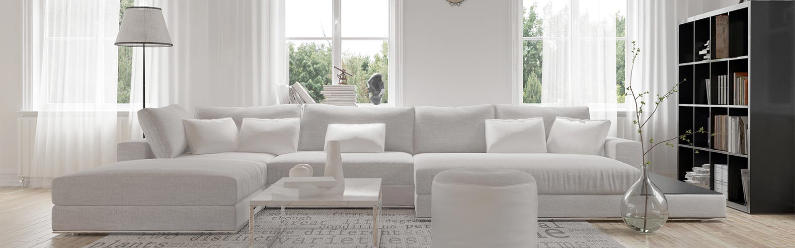 Ripple Fold Drapes Installed in Living Area